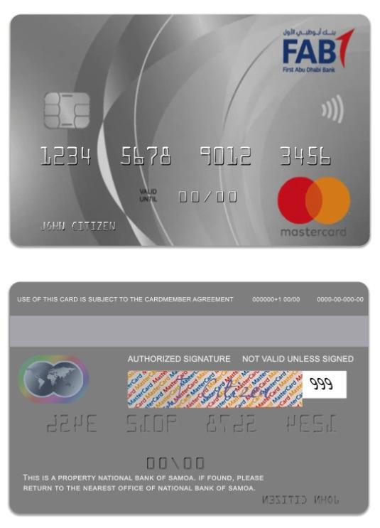 Saudi Arabi Fisrt Abu Dabi Bank platinum world credit mastercard
